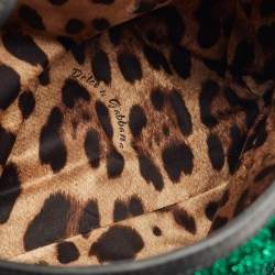 Dolce & Gabbana Metallic Green Crochet Lurex Fabric Large Miss Sicily Top Handle Bag