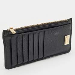 Dolce & Gabbana Black Leather Zip Long Card Holder
