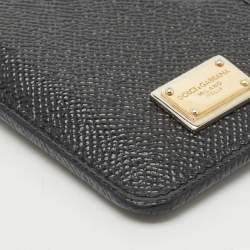 Dolce & Gabbana Black Leather Zip Long Card Holder
