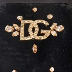 Dolce & Gabbana Black Velvet Crystal Embellished Miss Sicily Clutch