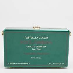 Dolce & Gabbana Green Resin Color Pencil Box Clutch