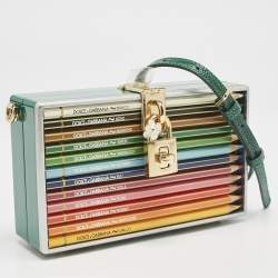 Dolce & Gabbana Green Resin Color Pencil Box Clutch