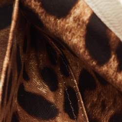 Pre Owned Dolce & Gabbana White Leather Medium Miss Sicily Top Handle Bag