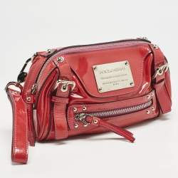 Dolce & Gabbana Red Patent Leather Miss Easy Way Wristlet Clutch