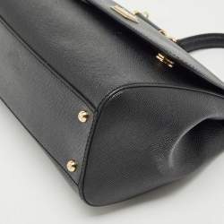 Pre Owned Dolce & Gabbana Black Leather Medium Miss Sicily Top Handle Bag