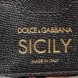 Pre Owned Dolce & Gabbana Black Leather Medium Miss Sicily Top Handle Bag