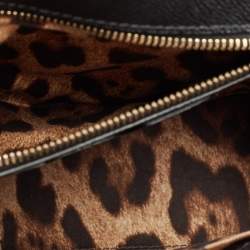 Pre Owned Dolce & Gabbana Black Leather Medium Miss Sicily Top Handle Bag