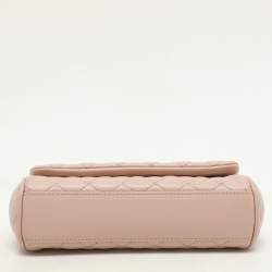 Pre Owned Dolce & Gabbana Nude Pink Quilted Leather Mini Miss Sicily Top Handle Bag