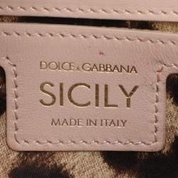 Pre Owned Dolce & Gabbana Nude Pink Quilted Leather Mini Miss Sicily Top Handle Bag