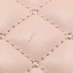Pre Owned Dolce & Gabbana Nude Pink Quilted Leather Mini Miss Sicily Top Handle Bag