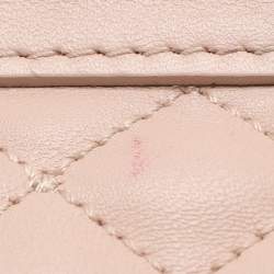 Pre Owned Dolce & Gabbana Nude Pink Quilted Leather Mini Miss Sicily Top Handle Bag