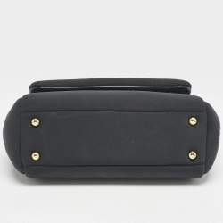 Dolce & Gabbana Black Neoprene Small Miss Sicily Top Handle Bag