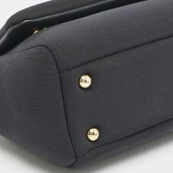 Dolce & Gabbana Black Neoprene Small Miss Sicily Top Handle Bag