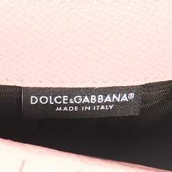 Pre Owned Dolce & Gabbana Light Pink Leather Miss Sicily Von Wallet On Chain