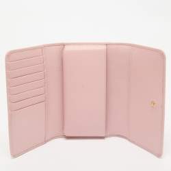 Pre Owned Dolce & Gabbana Light Pink Leather Miss Sicily Von Wallet On Chain