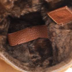 Dolce & Gabbana Brown Nubuck Leather and Snakeskin Studded Shoulder Bag