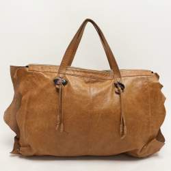 Dolce & Gabbana Brown Leather Embellished Tote