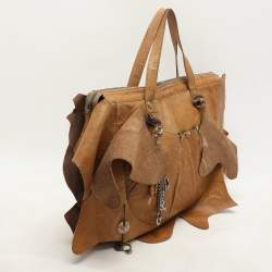 Dolce & Gabbana Brown Leather Embellished Tote