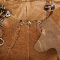Dolce & Gabbana Brown Leather Embellished Tote