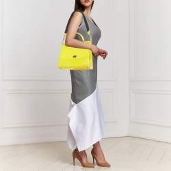 Dolce & Gabbana Yellow Rubber Miss Sicily Top Handle Bag