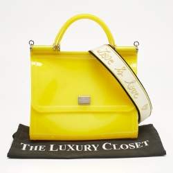Dolce & Gabbana Yellow Rubber Miss Sicily Top Handle Bag