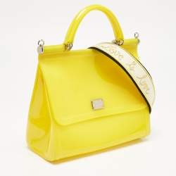Dolce & Gabbana Yellow Rubber Miss Sicily Top Handle Bag