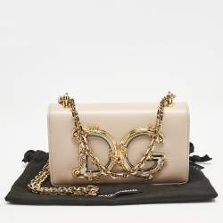 Dolce & Gabbana Beige Leather DG Girls Phone Bag