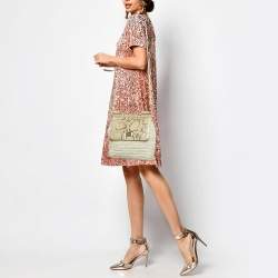 Dolce & Gabbana Beige/Off White Raffia and Python Miss Sicily Top Handle Bag