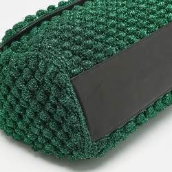 Dolce & Gabbana Green/Black Crochet Lurex Fabric Large Miss Sicily Top Handle Bag