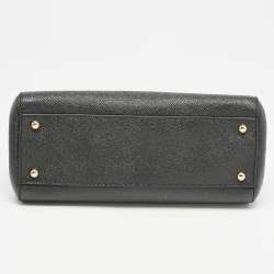 Dolce & Gabbana Black Leather Medium Miss Sicily Top Handle Bag