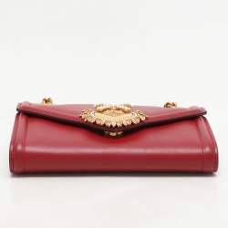 Dolce & Gabbana Red Leather Devotion Wallet On Chain