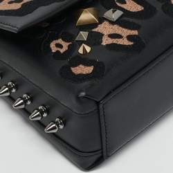 Dolce & Gabbana Black Leather DG Millennials Embellished Shoulder Bag