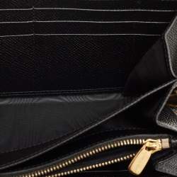 Dolce & Gabbana Beige/Black Leopard Print Coated Canvas Zip Continental Wallet