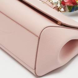 Pre Owned Dolce & Gabbana Pink Leather Small Scarf Miss Sicily Top Handle Bag