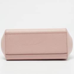 Pre Owned Dolce & Gabbana Pink Leather Small Scarf Miss Sicily Top Handle Bag