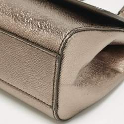 Dolce & Gabbana Metallic Leather Small Miss Sicily Top Handle Bag