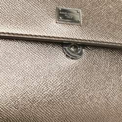 Dolce & Gabbana Metallic Leather Small Miss Sicily Top Handle Bag