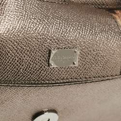 Dolce & Gabbana Metallic Leather Small Miss Sicily Top Handle Bag