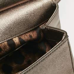 Dolce & Gabbana Metallic Leather Small Miss Sicily Top Handle Bag