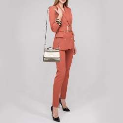 Dolce & Gabbana Metallic Leather Small Miss Sicily Top Handle Bag