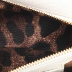 Dolce & Gabbana White Lizard Embossed Leather Medium Miss Sicily Top Handle Bag