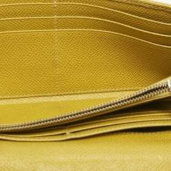 Dolce & Gabbana Yellow Leather Flap Continental Wallet