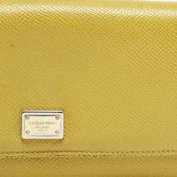Dolce & Gabbana Yellow Leather Flap Continental Wallet