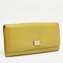 Dolce & Gabbana Yellow Leather Flap Continental Wallet