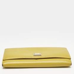 Dolce & Gabbana Yellow Leather Flap Continental Wallet