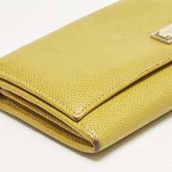 Dolce & Gabbana Yellow Leather Flap Continental Wallet