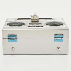 Dolce & Gabbana Grey/Black Acrylic and Snakeskin Trim Radio Boom Box Top Handle Bag