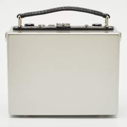 Dolce & Gabbana Grey/Black Acrylic and Snakeskin Trim Radio Boom Box Top Handle Bag