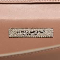 Dolce & Gabbana Nude Pink Leather DG Wallet On Chain