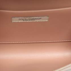 Dolce & Gabbana Nude Pink Leather DG Wallet On Chain